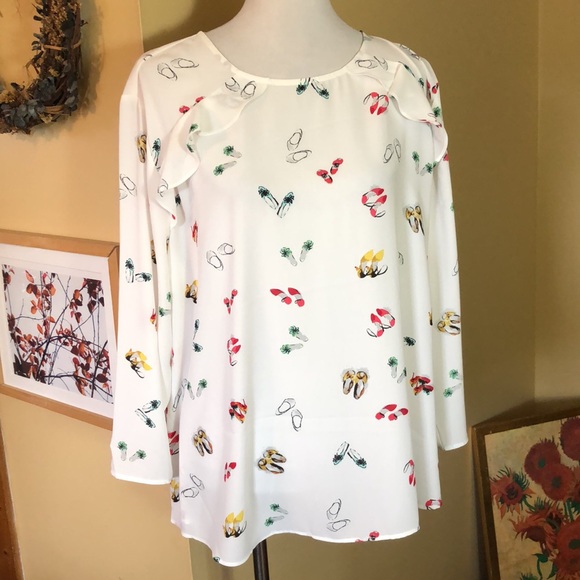 VAN HEUSEN size XXL SHOEGAL Graphic Shoes Heels Graphic Print Ruffle $64 NEW - Picture 7 of 16